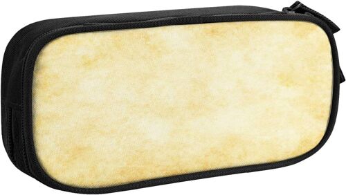 Trousse À Crayons Bordure Marron, Grande Capacité Grande Pochette Porte-Stylo