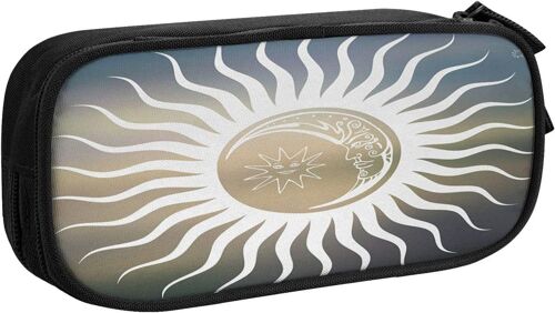 Trousse À Crayons Tête De Mort Bâtons De Hockey Tourbillons Étoiles, Grande Capacité Grande Pochette Porte-Stylo