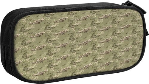 Trousse À Crayons Tête Humaine Morte Détails Floraux, Grande Capacité Grande Pochette Porte-Stylo