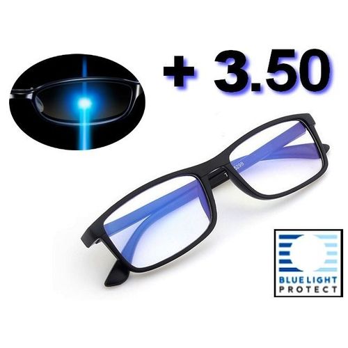 Lunettes De Lecture Grossissement + 3.50 - Protection Uv400 & Écran Ordinateur Anti Lumière Bleue Anti-Fatigue Repos Loupe Mixte Homme Femme