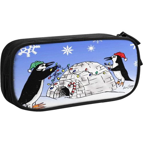 Trousse Funky Ski Hipster Homme Hibou, Grande Capacité Grande Pochette Porte-Stylo