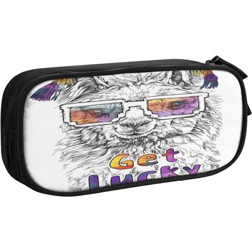 Trousse Funky Ski Hipster Homme Hibou, Grande Capacité Grande Pochette Porte-Stylo