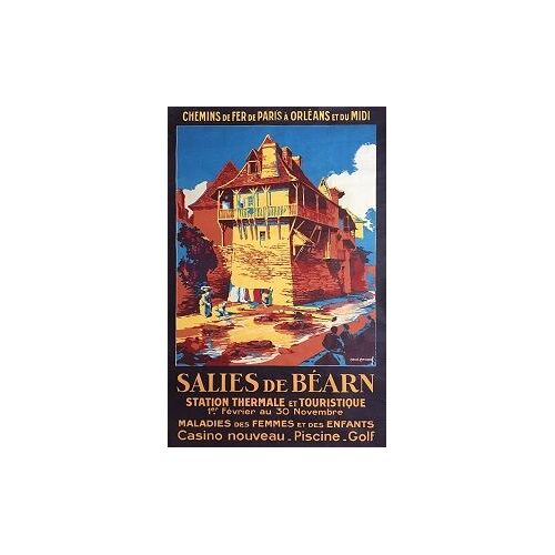 Reproduction Affiche Ancienne Salies De Béarn Station Thermale Et Touristique