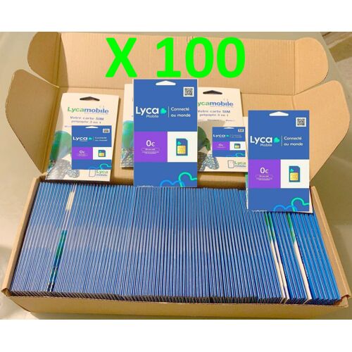 Lot 100 Cartes Sim Prépayée Lycamobile Lyca 3 En 1 Sans Engagement - Crédit 0 Pro