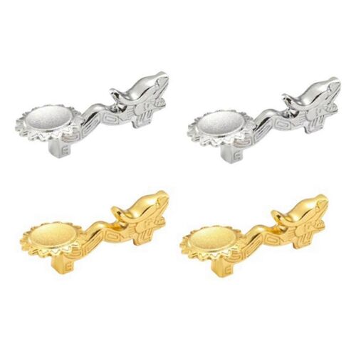 Baguettes Porte-Alliage Rétro Dragon Baguettes Rack Couteau Cuillère Fourchette Stand Baguettes Repose-Baguettes, Or &amp; Argent 4pcs
