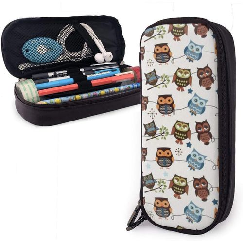 ¿¿Tui ¿¿ Crayons En Cuir Hibou ¿¿Tui ¿¿ Crayons Organisateur L¿¿Ger Sac De Papeterie Pochette ¿¿ Crayons Dr?Le Pour Le Bureau