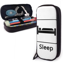 Trousse ¿¿ Crayons Eat Sleep Usa Madrid Football Trousse ¿¿ Crayons En Cuir Blanc Grand Organisateur Sac De Papeterie Trou