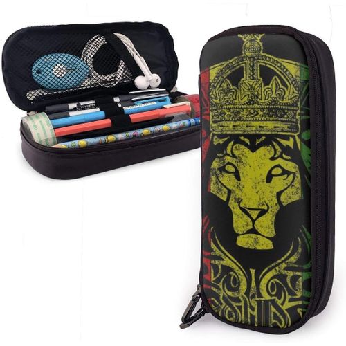 Trousse ¿¿ Crayons Drapeau Africain Le Roi Lion De Juda Rasta Rastafari Jama?Que Reggae Trousse ¿¿ Crayons Compartiments T