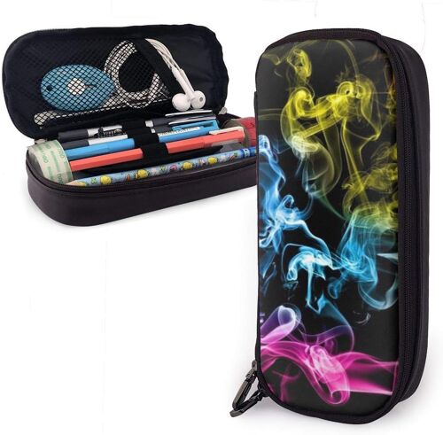 Trousse ¿¿ Crayons Couleur Fum¿¿E Crayon Compartiments ¿¿Tui ¿¿ Crayons En Cuir L¿¿Ger Grand Sac ¿¿ Stylos