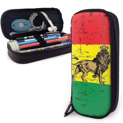 Trousse ¿¿ Crayons Rasta Lion Flag Big Pen Bag Zippered Pencil Pouch For Gifts School Stationary School