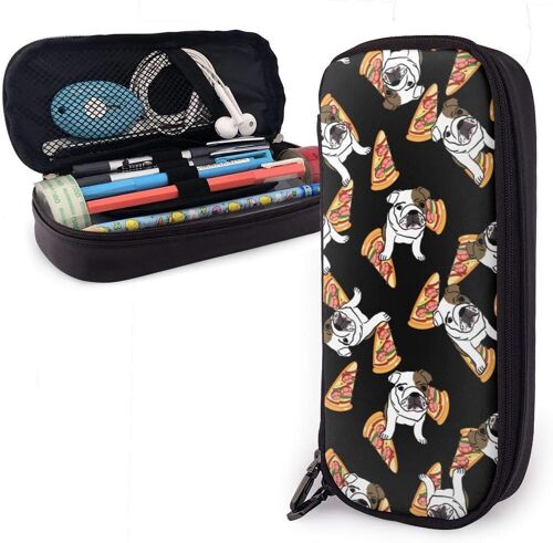 Trousse ¿¿ Crayons Mignon Bouledogue Anglais Pizza Pochette ¿¿ Crayons Sac ¿¿ Crayons L¿¿Ger ¿¿Tanche Grand Sac ¿¿ Stylos Pour Gar?