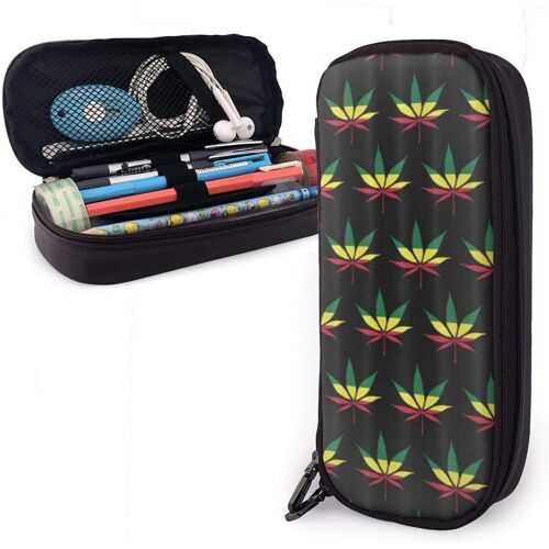 Drapeau De La Jama?Que Weed Reggae Pencil Case Big Capacity Pen Pencil