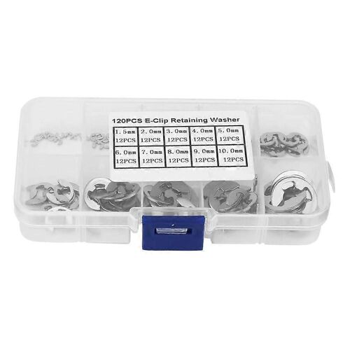 D'anneau élastique combiné Circlip en acier inoxydable (304) E-clamp (1,5 mm-10 mm) 120 pièces