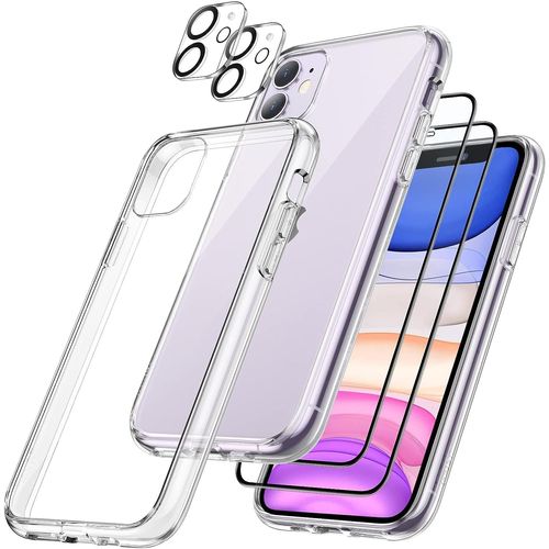 Coque Silicone Transparente + Verres Trempes Et Protections Camera Arriere X2 Pour Iphone 11 Little Boutik®
