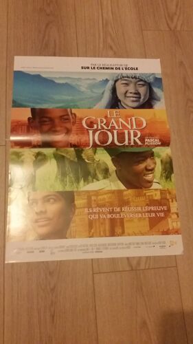 Le Grand Jour Affiche Originale De Cinéma Un Film De Olivier Dazat, Pascal Plisson Avec Nidhi Jha, Albert Ensasi Gonzalez Monteagudo, Deegii Batjargal, Tom Ssekabira 40*60 2015