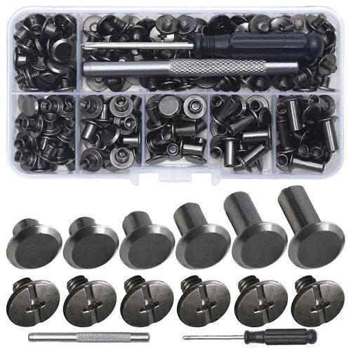 Chicago Vis Rivets En Cuir Assortiment Vis Rivets M5 Chicago Vis De Reliure pour Décorer PU Artisanat Ceintures (110PCS) B