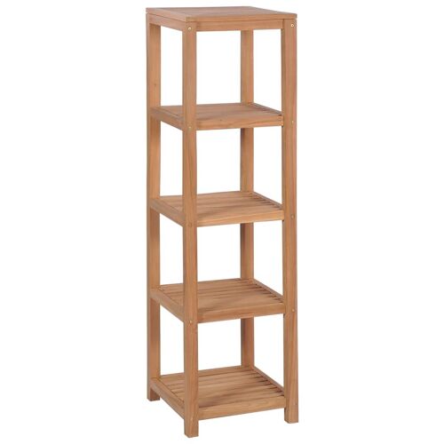Vidaxl Etagère De Salle De Bain 4 Niveaux Teck Massif 42x42x165 Cm