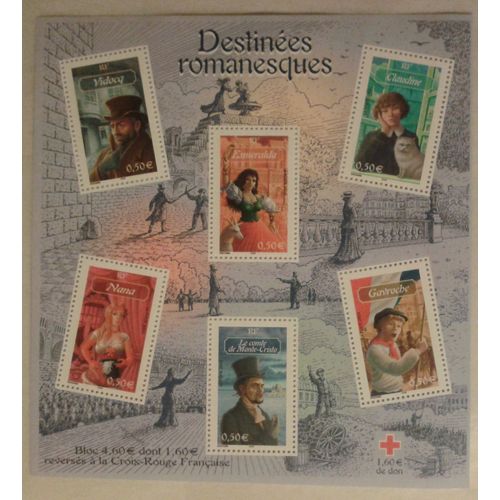 Bloc Feuillet 2003 Destinées Romanesques Yvert Et Tellier Bf 60 Timbres N°3588, 3589, 3590, 3591, 3592, 3593 Neuf** Gomme Intacte