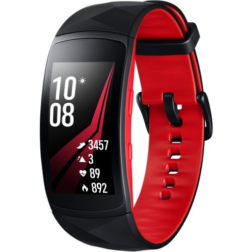 Samsung Gear Fit2 Pro - Tracker d'activités avec bracelet - élastomère - taille du bracelet : S - affichage 1.5" - 4 Go - Wi-Fi, Bluetooth - 33 g - rouge