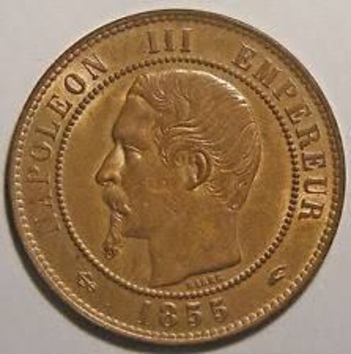 Pièce De Monnaie Dix Centimes Empire Français De 1855
