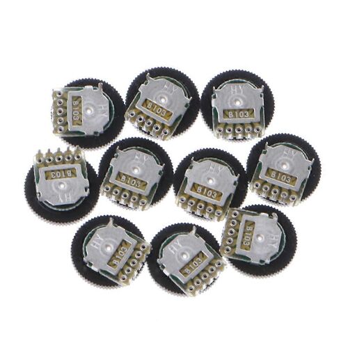 10 Pcs B103 16x2mm 10K Ohm Double Cadran Cône Volume Roue Duplex Potentiomètre