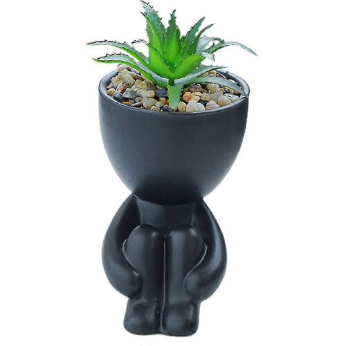 Mignon dessin animé humanoïde succulente jardinière pot de plante en céramique pour décoration de bureau boutures de fleurs bureau à domicile jardin mariage décor jardinage plantation