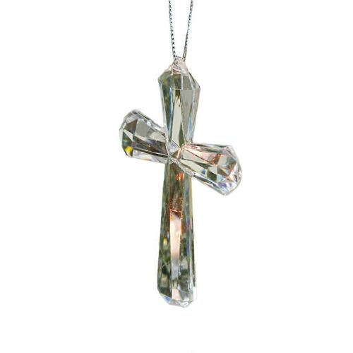 Acrylique clair Croix Pendentif Décoration Arbre Festif Suspendu Ornement Décors