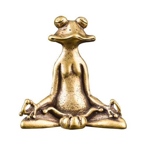 Méditation en métal antique pour grenouille Statue Figurine Encens pour brûleur cône support
