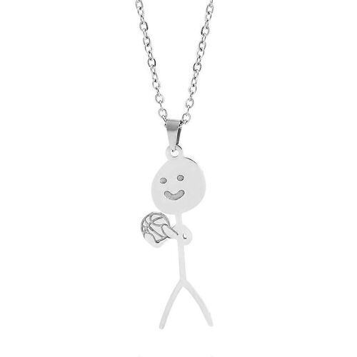 Majeur Drôle Doodle Collier Smiley Main Geste Charme Clavicule Chaîne