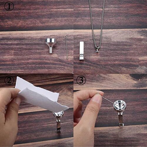 2x Urne De Crémation Pendentif Collier Pour Commémoratif En Acier Inoxydable Avec Zircon