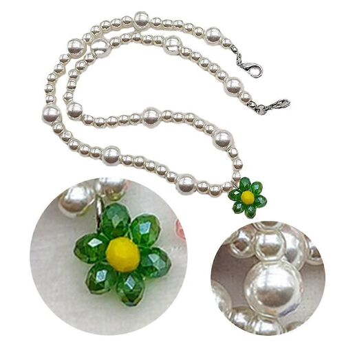 Collier De Perles De Fleurs En Cristal Coloré Collier De Perles De Bohème Pour Filles