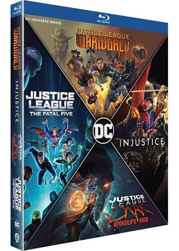 Justice League - 4 Films : Dark : Apokolips War + Justice League Vs The Fatal Five + Injustice + Warworld - Blu-Ray