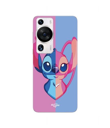Coque Huawei P60 Pro Stitch Et Angel Bleu Et Rose