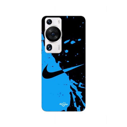 Coque Huawei P60 Pro Nike Logo Couleur Noir Et Bleu