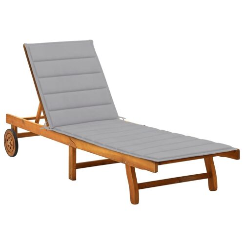 Vidaxl Chaise Longue De Jardin Avec Coussin Bois D'acacia Solide