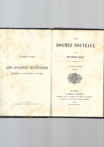 Les Dogmes Nouveaux Par Eugène Nus