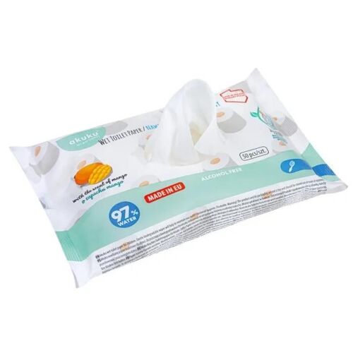 Papier Toilette Humide Akuku 50 Pcs Sans Alcool Mangue 