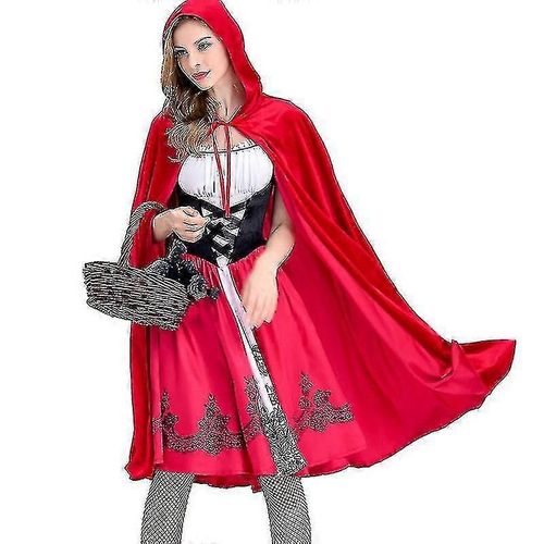 Costume De Femme Du Petit Cheval Rouge, Cape À Capuche, Robe, Tenue-Adulte-Xl-Femelle