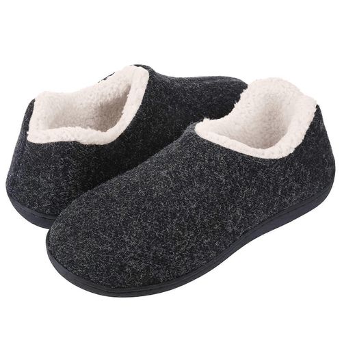 Femmes Chaud Coton Pantoufles Automne Hiver Chambre Fuzzy Pantoufles Femelle Doux Moelleux Décontracté Confortable Intérieur Maison Chaussures Noir-Adulte-38 9,2 Pouces-Unisexe
