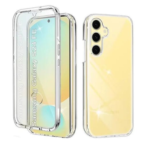 Coque Pour Samsung Galaxy S24 Fe 5g - Housse Etui Silicone Gel 360 Integrale + Film Ecran - Transparent