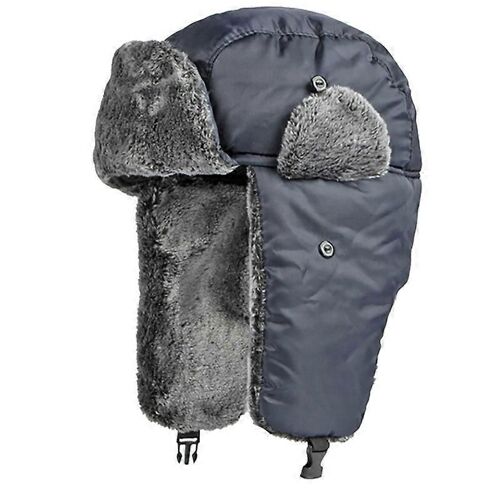 Evago Chapeau D'hiver Chaud Unisexe Trapper Chapeaux Coupe-Vent Ski Trooper Ushanka Casquette De Chasse Chapeau De Bombardier Chaud Avec Rabats D'oreille En Fourrure-Bleu-Adulte-Mâle