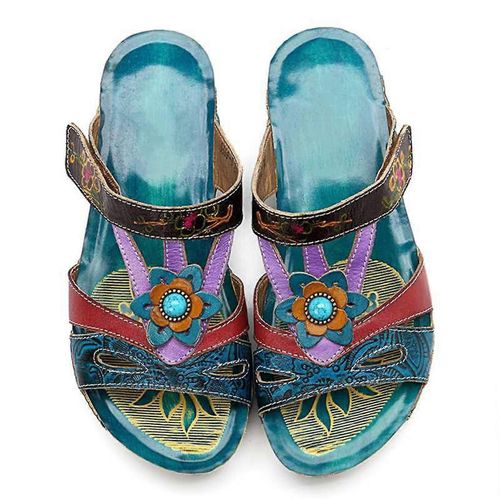 Sandales Compensées Antidérapantes Style Bohème Pour Femmes