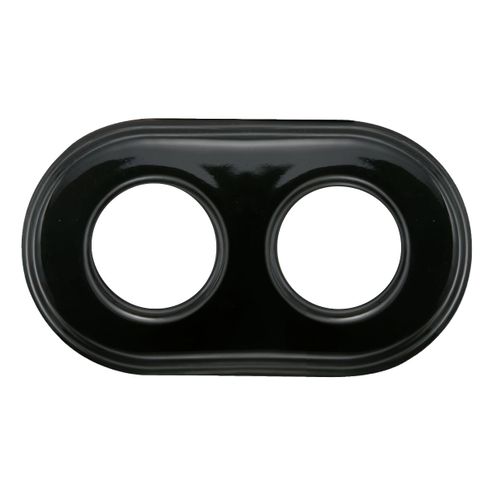 Plaque de finition Fontini Garby double Porcelaine noire