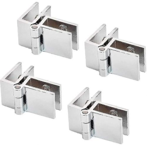 4 pièces 90 Charnière de clip de porte en verre, charnière de porte en verre en acier inoxydable, charnière pliante en verre, charnière de serrage de porte