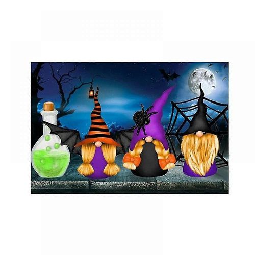Tapis de porte d'Halloween, paillasson décoratif d'Halloween, tapis de porte d'entrée avec dossier antidérapant, paillasson d'hiver lavable extérieur intérieur Hol-E-20 x 32 pouces
