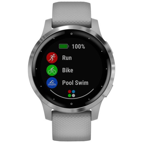 Garmin vívoactive 4S - 40 mm - gris poudré - montre de sport avec bracelet - silicone - gris poudré - taille du poignet : 110-175 mm - affichage 1.1" - Bluetooth, Wi-Fi, NFC, ANT+ - 40 g