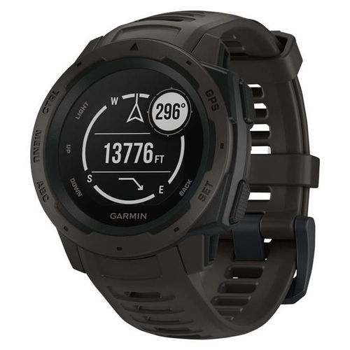 Garmin Instinct Solar - Graphite - montre de sport avec bracelet - silicone - graphite - taille du poignet : 132-224 mm - monochrome - Bluetooth, ANT+ - 53 g