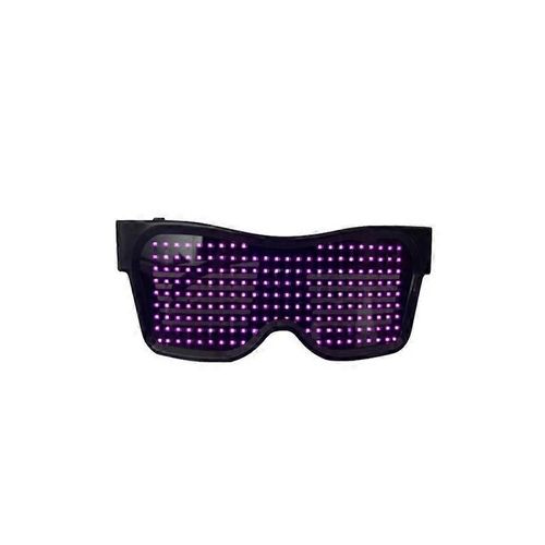 Lunettes LED, Bluetooth APP Connecté LED Affichage Lunettes Intelligentes USB Rechargeable DIY Funky Lunettes pour Party Club DJ Halloween Noël (Texte, Graff-rose