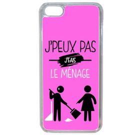 Coque J'peux Pas J'fais Le Ménage (7) Compatible Iphone 7 Plus Transparent