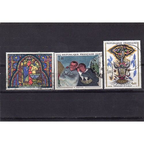 Timbres-Poste De France (Uvres D'art : Vitrail, Tapisserie De Lurçat, Daumier)